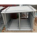 Homlokzati állványzat végoldali keretkorlát