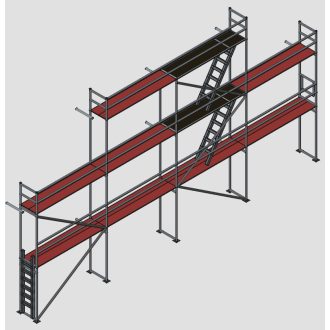   Homlokzati állvány szett tűzfalhoz fa pallóval (6,4+2,0 m x 12 m)