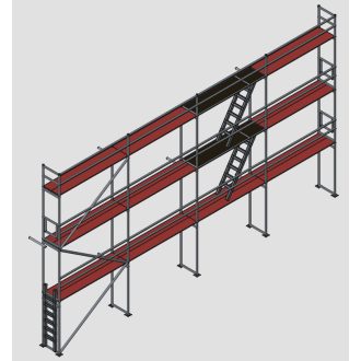   Homlokzati állvány szett 100,8 m2 fa pallóval (8,4 m x 12 m)