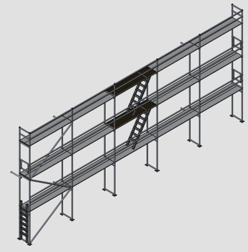 Homlokzati állvány szett 126 m2 fém pallóval (8,4 m x 15 m)