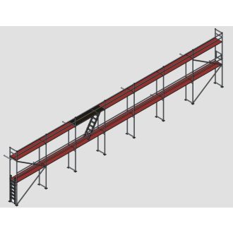   Homlokzati állvány szett 134,4 m2 fa pallóval (6,4 m x 21 m)
