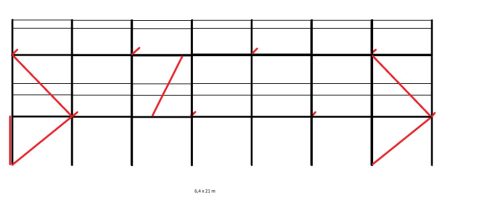 Homlokzati állvány szett 134,4 m2 fém pallóval (6,4 m x 21 m)