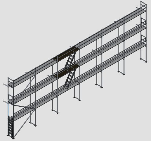 Homlokzati állvány szett 151,2 m2 fém pallóval (8,4 m x 18 m)