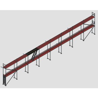   Homlokzati állvány szett 153,6 m2 fa pallóval (6,4 m x 24 m)