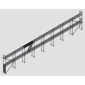   Homlokzati állvány szett 153,6 m2 fém pallóval (6,4 m x 24 m)