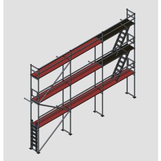   Homlokzati állvány szett 75,6 m2 fa pallóval (8,4 m x 9 m)