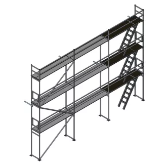   Homlokzati állvány szett 75,6 m2 fém pallóval (8,4 m x 9 m)