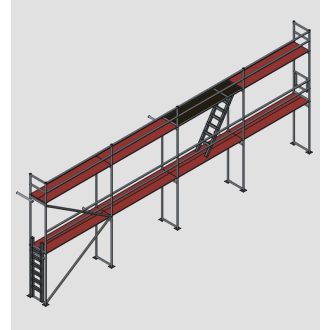   Homlokzati állvány szett 76,8 m2 fa pallóval (6,4 m x 12 m)