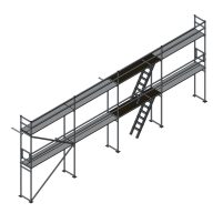   Homlokzati állvány szett 76,8 m2 fém pallóval (6,4 m x 12 m)