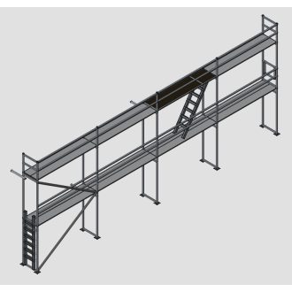   Homlokzati állvány szett 76,8 m2 fém pallóval (6,4 m x 12 m)