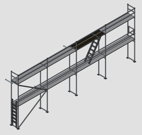 Homlokzati állvány szett 76,8 m2 fém pallóval (6,4 m x 12 m)