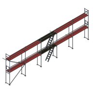 Homlokzati állvány szett 96 m2 fa pallóval (6,4 m x 15 m)