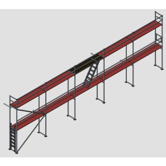 Homlokzati állvány szett 96 m2 fa pallóval (6,4 m x 15 m)